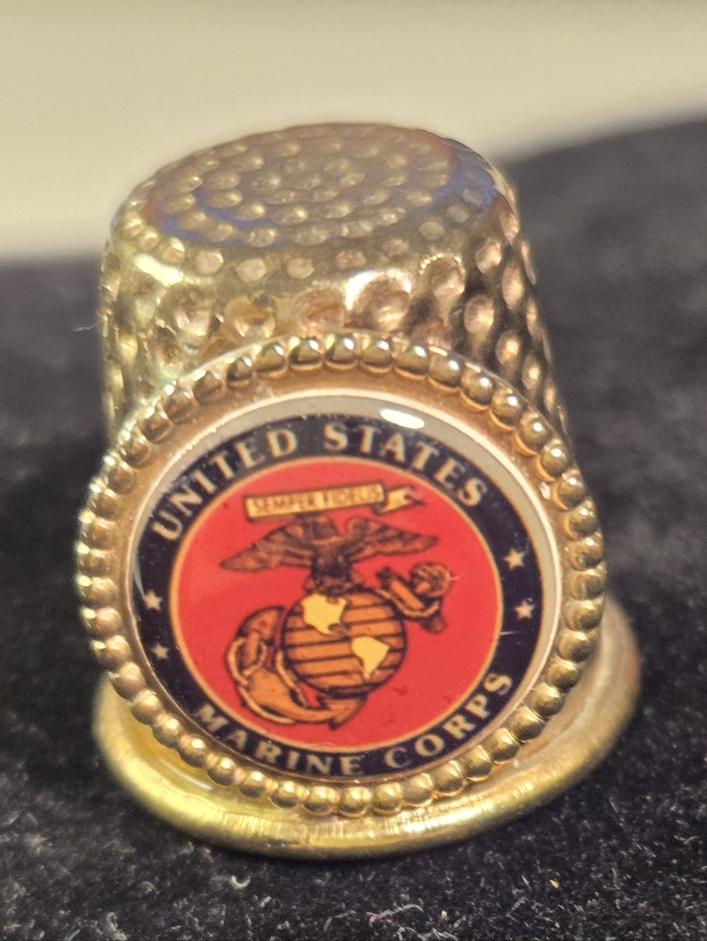United States Marine Corps Emblem Brass Thimble - Picture 6 of 8